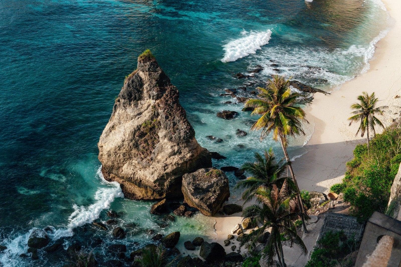 Diamond Beach and its limestone headland on Nusa Penida