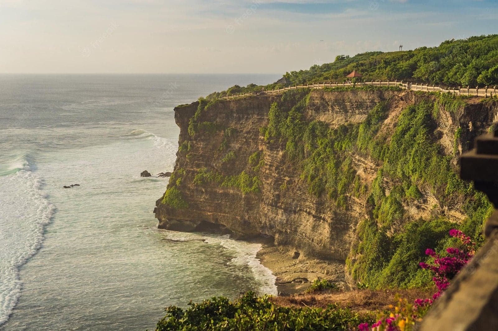 Pura Luhur Uluwatu temple on the cliff edge above the sea